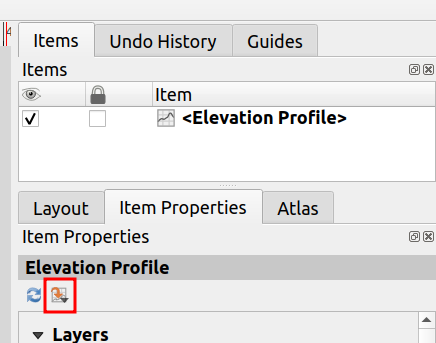 Elevation profile settings in the print composer